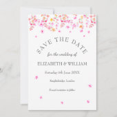 Elegant Blossom Floral Wedding Save the Date Kaart (Voorkant)