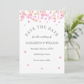Elegant Blossom Floral Wedding Save the Date Kaart (Staand voorkant)