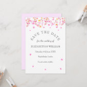 Elegant Blossom Floral Wedding Save the Date Kaart (Voorkant / Achterkant in situ)