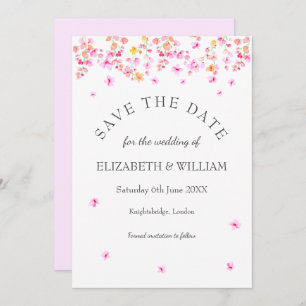 Elegant Blossom Floral Wedding Save the Date Kaart