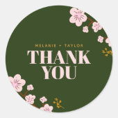 Elegant Blossom Patch Ronde Sticker (Voorkant)