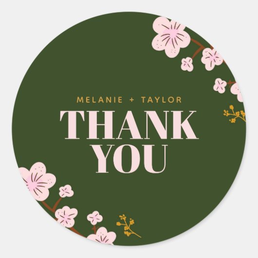 Elegant Blossom Patch Ronde Sticker (Voorkant)