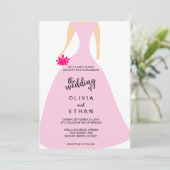Elegant blossom roze chic Wedding Invitation Kaart (Staand voorkant)