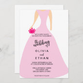 Elegant blossom roze chic Wedding Invitation Kaart (Voorkant / Achterkant)