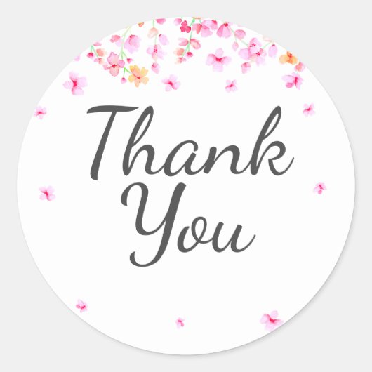 Elegant Blossom Vrijgezellenfeest Dank u Ronde Sticker (Voorkant)