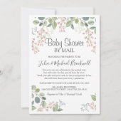 Elegant Blossom Waterverf Baby shower e-mail Kaart (Voorkant)