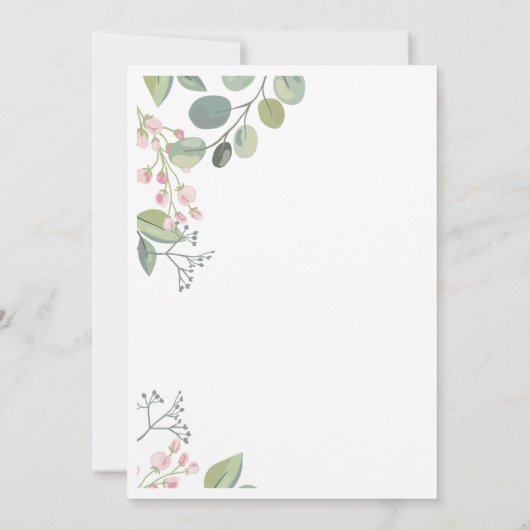 Elegant Blossom Waterverf Baby shower e-mail Kaart (Achterkant)