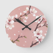 Elegant blossoms Clock Ronde Klok (Voorkant)