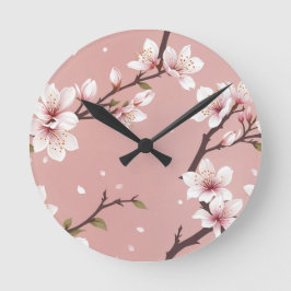 Elegant blossoms Clock Ronde Klok
