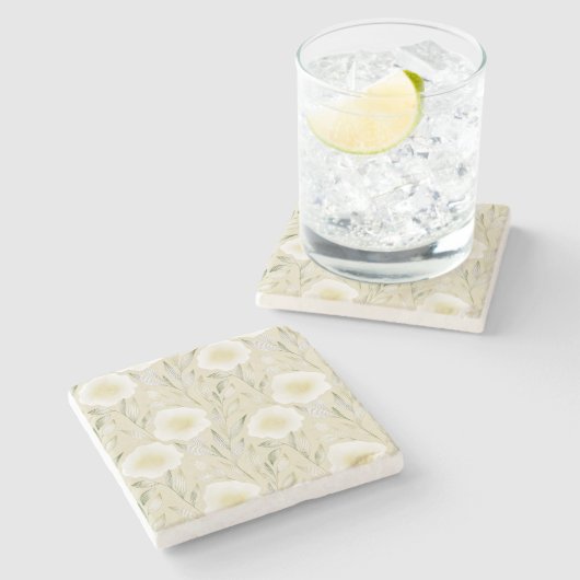 Elegant Blossoms Stone Onderzetter (Zijkant)