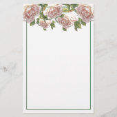 Elegant blozen roze witte bloemen rozen briefpapier (Voorkant)