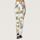 Elegant blozen roze witte bloemen rozen leggings (Achterkant)