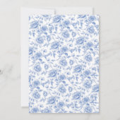 Elegant Blu Floral Chinoiserie Vrijgezellenfeest Kaart (Achterkant)