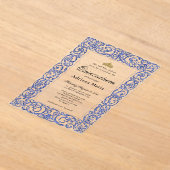 Elegant Blue 15th Birthday Quinceanera Acryl Uitnodigingen (Laagn)