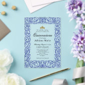 Elegant Blue 15th Birthday Quinceanera Acryl Uitnodigingen (Insitu (Huwelijk))