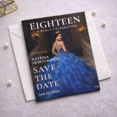 Elegant Blue 18th Magnetic Save Date Magnetische Uitnodiging