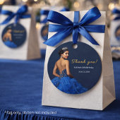Elegant Blue 18th Thank You Tag Bedankjes Labels