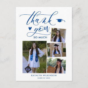 Elegant Blue 4 Foto College Afbeelding Dank u Briefkaart