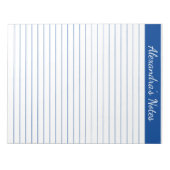 Elegant Blue 8.5x11 Letter-formaat op maat Notitieblok (Voorkant)