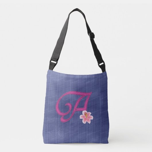 Elegant Blue A Crossbody Tas (Voorkant)