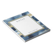 Elegant Blue | Abstract goud met monogram Notitieblok (Schuin)
