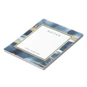 Elegant Blue | Abstract goud met monogram Notitieblok (Linkerzijde)
