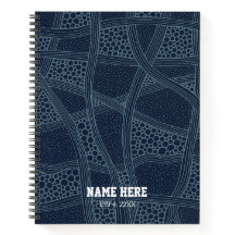 Elegant Blue Abstract Personalized Spiral Notebook