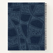 Elegant Blue Abstract Personalized Spiral Notebook Notitieboek (Achterkant)