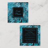 Elegant Blue Abstract Square Visitekaartje (Voorkant / Achterkant)