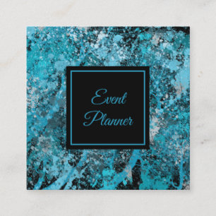 Elegant Blue Abstract Square Visitekaartje