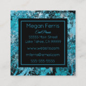 Elegant Blue Abstract Square Visitekaartje (Achterkant)
