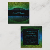 Elegant Blue Abstract Square Visitekaartje (Voorkant / Achterkant)