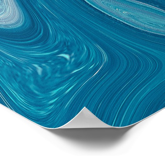 Elegant Blue Abstracte Ripple | POSTER (Hoek)