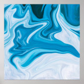 Elegant Blue Abstracte Ripple | POSTER (Voorkant)
