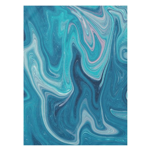 Elegant Blue Abstracte Ripple | Tablecloth Tafelkleed (Voorkant)