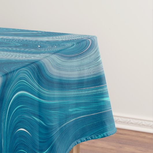 Elegant Blue Abstracte Ripple | Tablecloth Tafelkleed (Voorbeeld)