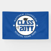 Elegant Blue Afstudeerfeest Klas van 2023 Spandoek (Horizontaal)