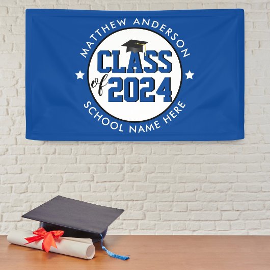 Elegant Blue Afstudeerfeest Klas van 2023 Spandoek