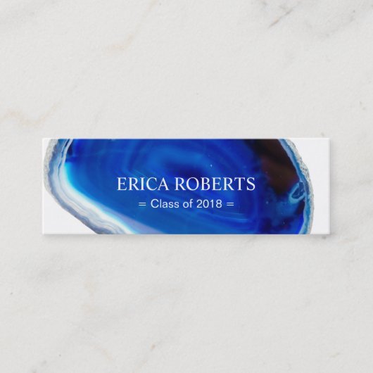 Elegant Blue Agate Afstuderen Name Insert Contactkaartje (Voorkant)