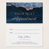 Elegant Blue Agate Appointment Card Visitekaartje (Voorkant /achterkant)