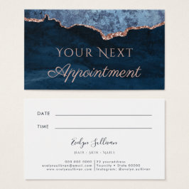 Elegant Blue Agate Appointment Card Visitekaartje