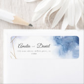 Elegant Blue Agate bruiloft label (Insitu)