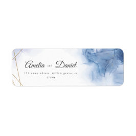 Elegant Blue Agate bruiloft label