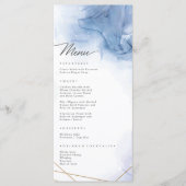 Elegant Blue Agate-bruiloft Menu (Voorkant)