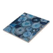 Elegant Blue Agate Gemstone Quartz Crystal Print Tegeltje (Zijkant)