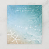 Elegant Blue and Blauwgroen Waterverf Beach Weddin Plaatskaartje (Buitenkant ongevouwen)