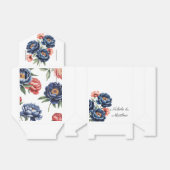 Elegant Blue and Burnt Orange Floral Wedding  Bedankdoosjes (Uitgevouwen)