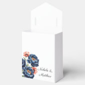 Elegant Blue and Burnt Orange Floral Wedding  Bedankdoosjes (Geopend)