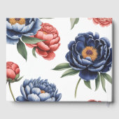 Elegant Blue and Burnt Orange Floral Wedding  Gastenboek (Achterkant)