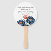 Elegant Blue and Burnt Orange Floral Wedding  Handwaaier (Achterkant)